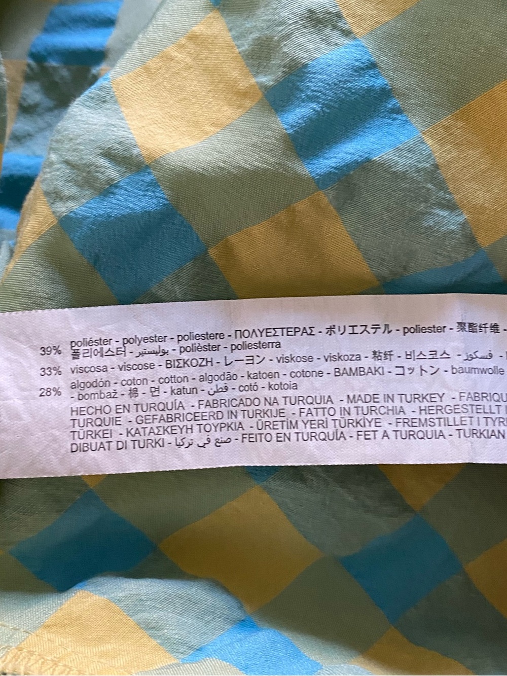 Zara Blue Yellow Gingham Plaid Seersucker Midi Maxi Dress XS - Picture 16 of 16